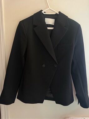 OAK + FORT Black Double-Breasted Women's Blazer